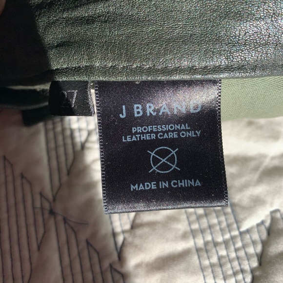 J Brand Forest Green "Super Skinny" Leather Pant - Picture 5 of 11